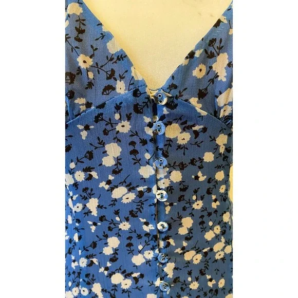 Majorelle Babydoll Midi Dress Sz S Ditsy Floral Garden Blue Feminine Y2K Fairy - Picture 2 of 12
